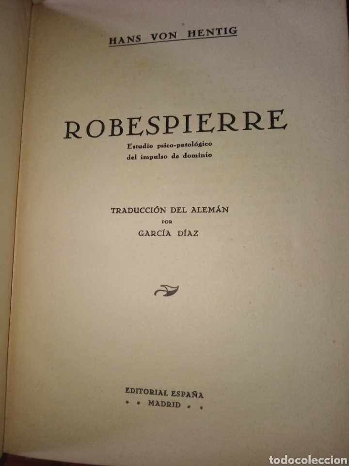 Libros antiguos: Robespierre. Hans Bon Hentig - Foto 6