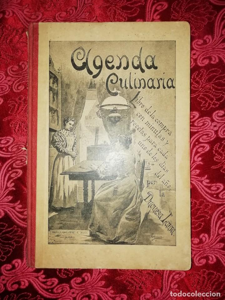 Libros antiguos: Agenda culinaria 1900 duquesa Lara - Foto 1