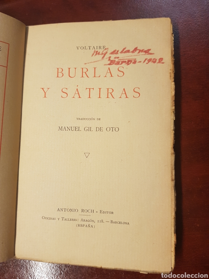 Libros antiguos: Burlas y satiras - Voltaire - Foto 2
