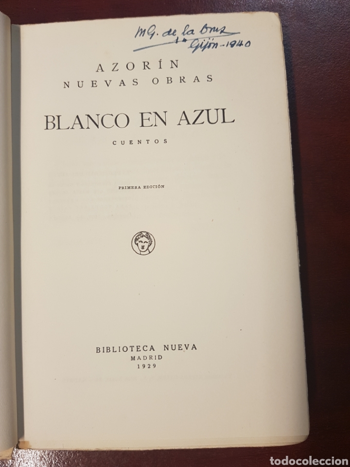 Libros antiguos: Blanco en azul - azorin - 1929 - Foto 2