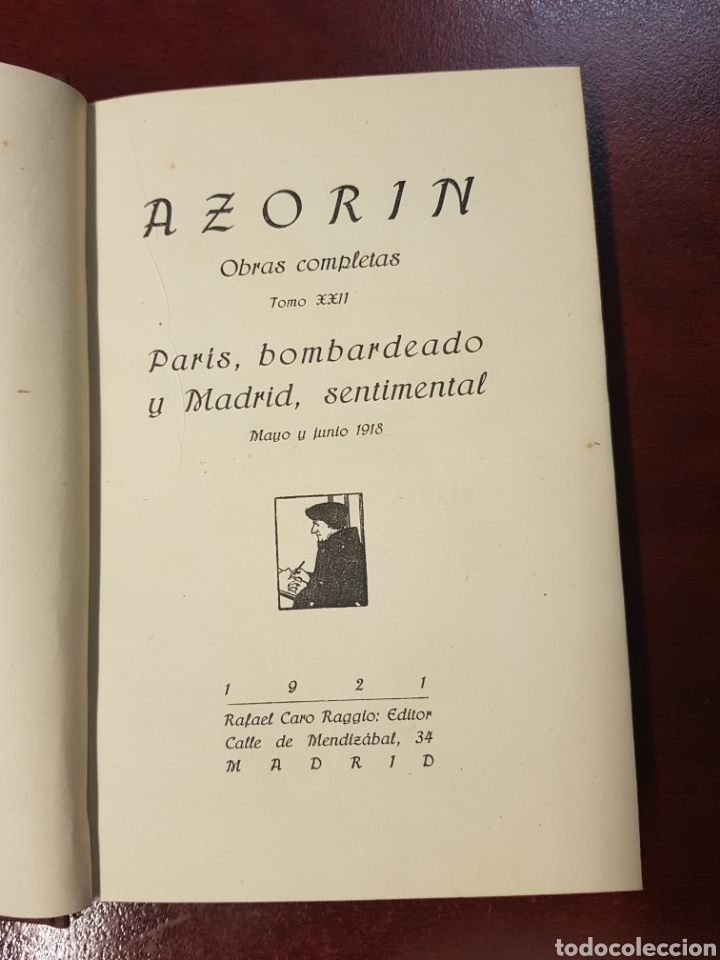 Libros antiguos: Paris bombaedeado y madrid sentimental - azorin - 1921 - Foto 4