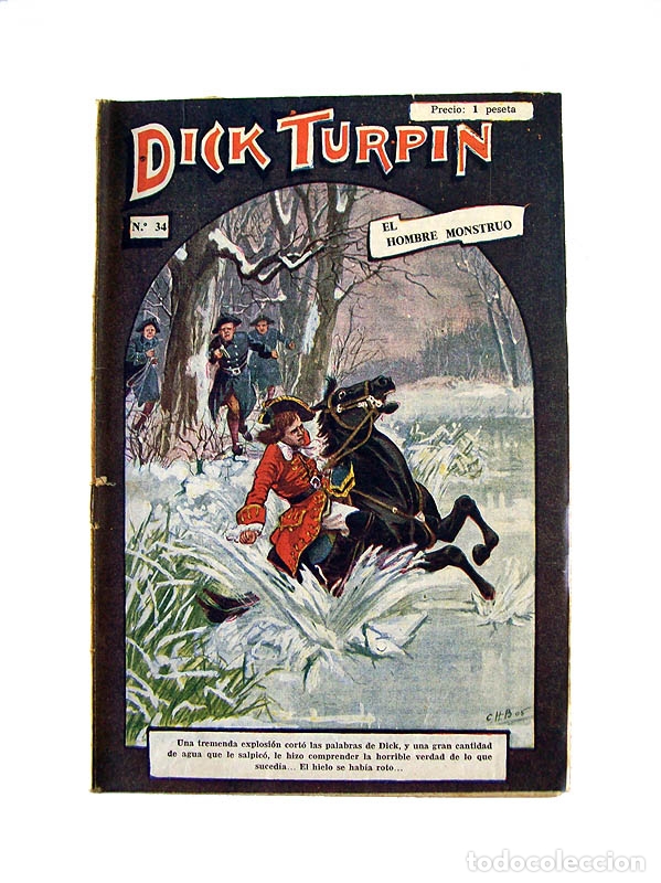 Libros antiguos: Dick Turpin N&ordm; 34 &ndash; El Hombre Monstruo - Foto 1