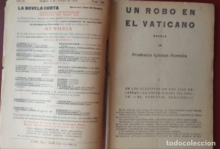 Libros antiguos: LA NOVELA CORTA UN ROBO EN EL VATICANO - Foto 2