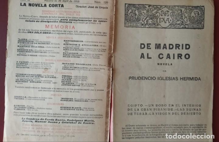 Libros antiguos: NOVELA CORTA DE MADRID AL CAIRO - Foto 2
