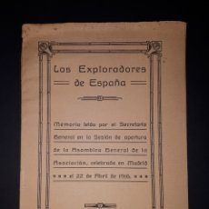 Libros antiguos: MEMORIA ASAMBLEA GENERAL DE LOS EXPLORADORES DE ESPAÑA 1916 SCOUT . Lote 167756720
