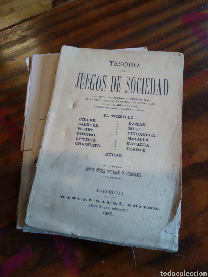 Libros antiguos: TESORO DE JUEGOS DE SOCIEDAD. 1888 #0422