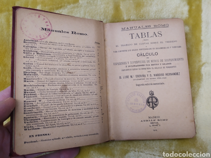 Libros antiguos: TABLAS PARA EL TRAZADO DE CURVAS. 1913 - Foto 4