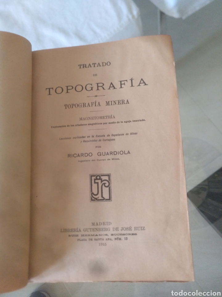 Libros antiguos: Tratado de topograf&iacute;a Ricardo Guardiola - Foto 5