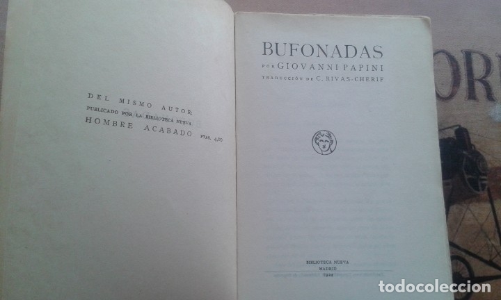 Libros antiguos: BUFONADAS. GIOVANNI PAPINI. EDITORIAL BIBLIOTECA NUEVA - Foto 3