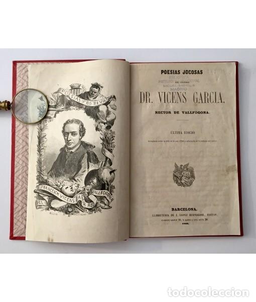 Libros antiguos: POESIAS JOCOCAS. VICENS GARCIA, Francesc (Rector de Vallfogona). Llibreteria de I. L&oacute;pez Bernagosi.