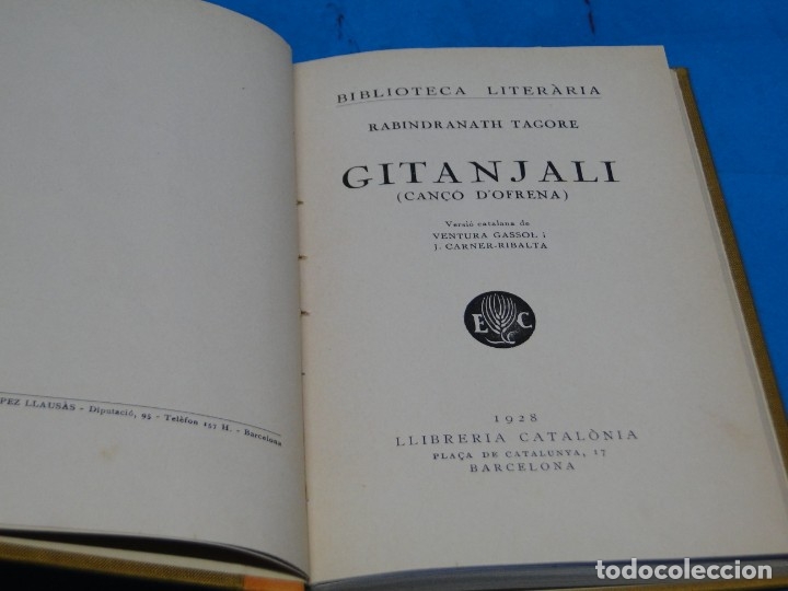 Libros antiguos: GITANJALI (CAN&Ccedil;&Oacute; DOFRENA).-RABINDRANATH TAGORE - Foto 2