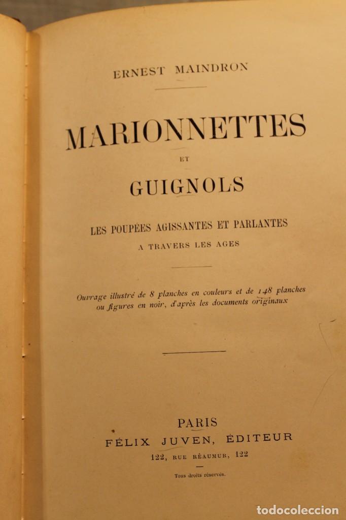 Libros antiguos: ERNEST MAINDRON, MARIONNETTESET GUIGNOLS, 1900 - Foto 2