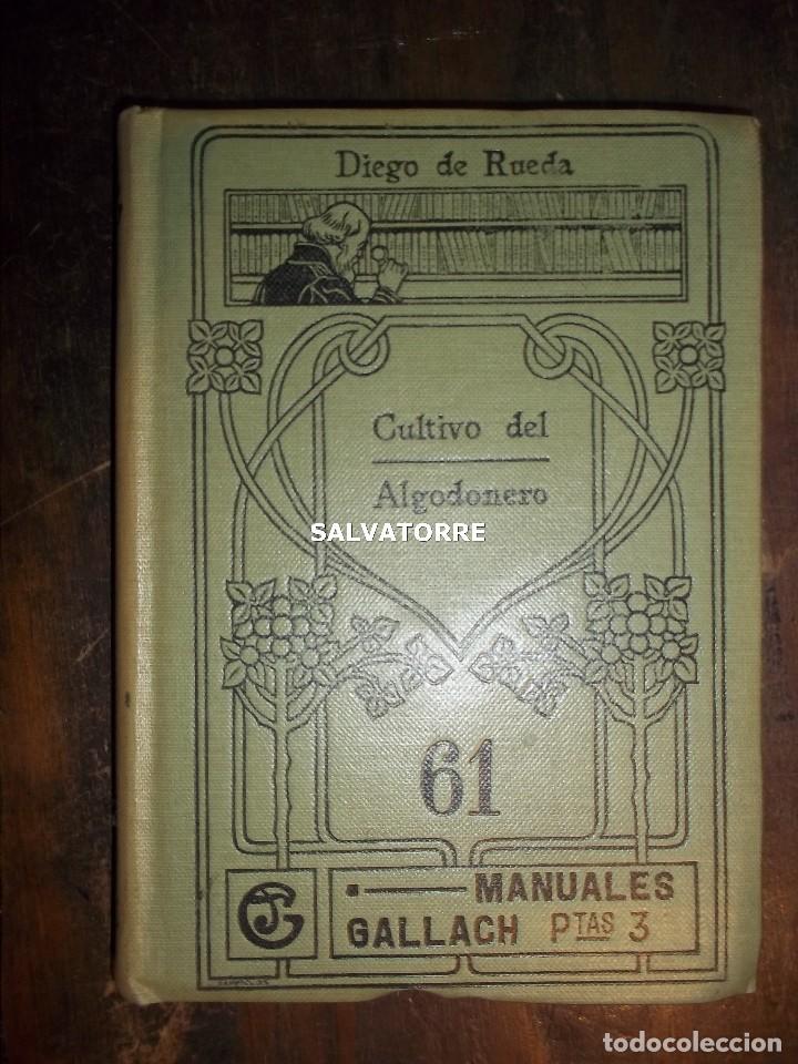 Old books: MANUAL DEL ALGODONERO.ALGODON.DIEGO DE LA RUEDA.MANUALES GALLACH.ESPASA CALPE