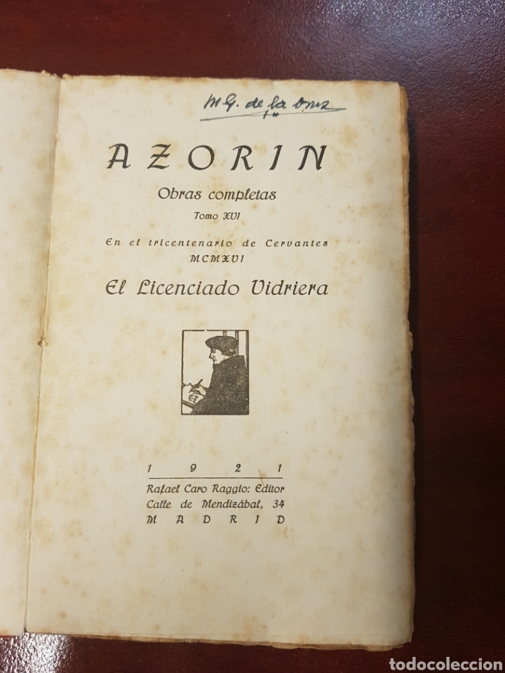 Libros antiguos: El licenciado vidriera - azorin - 1921 - Foto 2