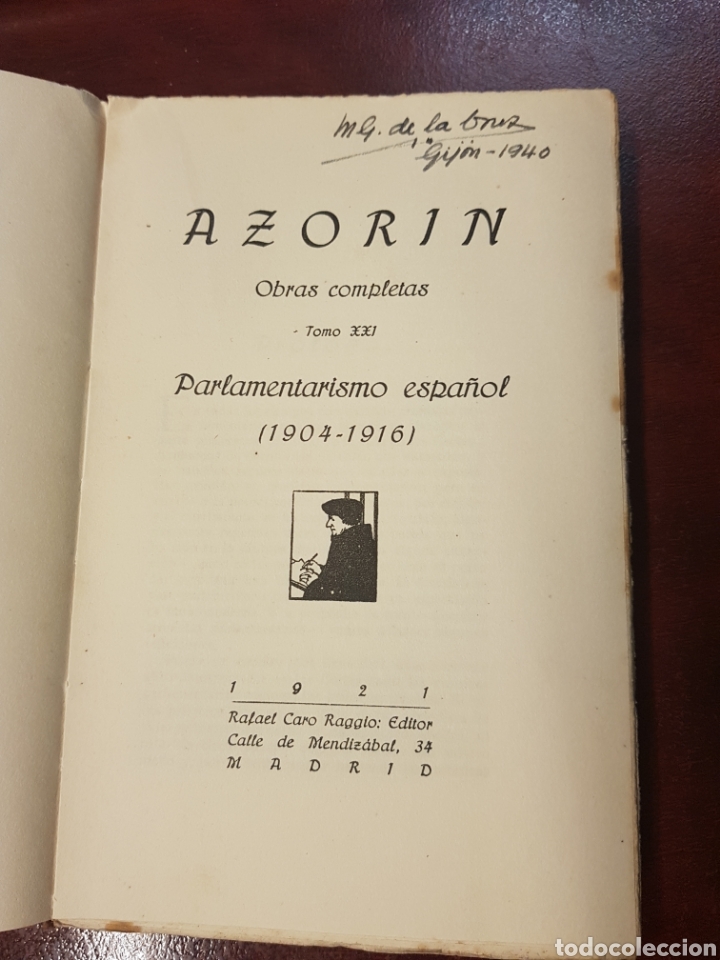 Libros antiguos: Parlamentarismo espa&ntilde;ol - azorin - 1921 - Foto 2