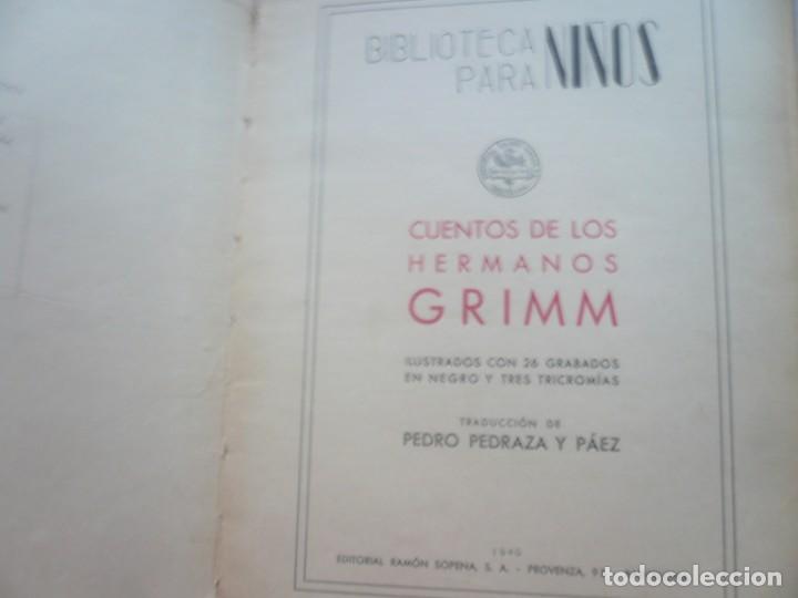 Libros antiguos: Cuentos de los hermanos Grimm - Foto 2