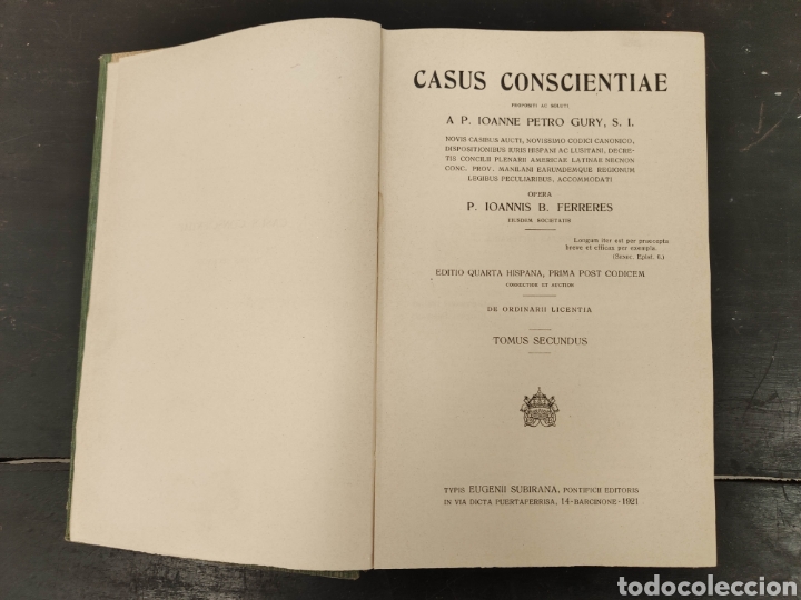 Libros antiguos: LIBRO CASUS CONSCIENTIAE A&Ntilde;O 1921 - Foto 7