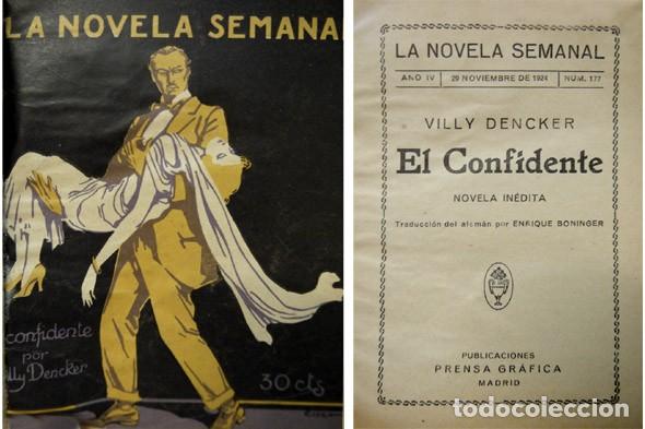 Libros antiguos: DENCKER, Villy. El confidente. Novela. 1924. - Foto 1
