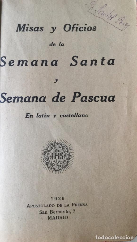 Libros antiguos: Semana Santa. Misas y Oficios.  A&ntilde;o: 1929.  REF: AX67. - Foto 2
