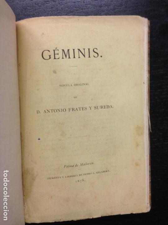 Libros antiguos: GEMINIS, FRATES Y SUREDA, D. ANTONIO, 1878 - Foto 1