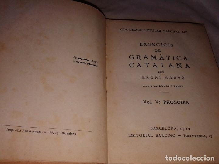 Libros antiguos: EXERCICIS DE GRAMATICA CATALANA, 1929, JERONI MARVA, EN CATALA - Foto 4