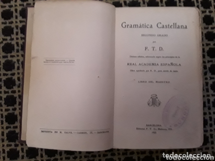 Libros antiguos: Gram&aacute;tica Castellana libro del maestro - Foto 1
