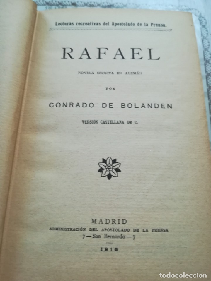 Libros antiguos: Rafael - Conrado de Bolanden - 1915 - Foto 5