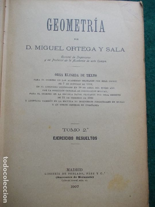 Libros antiguos: GEOMETRIA ORTEGA TOMO 2&ordm; 1907 - Foto 2