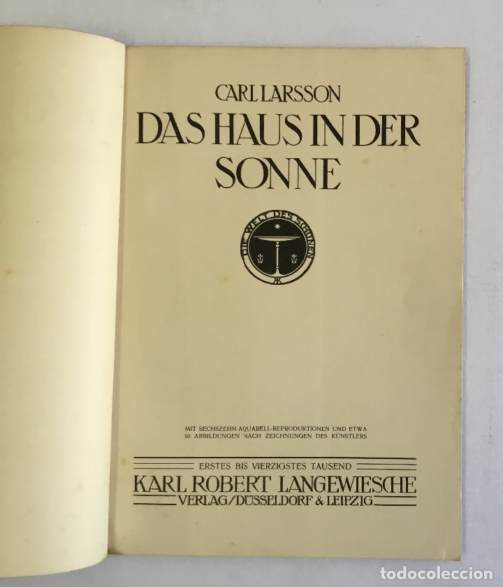 Libros antiguos: DAS HAUS IN DER SONNE. - LARSSON, Carl. - Foto 3