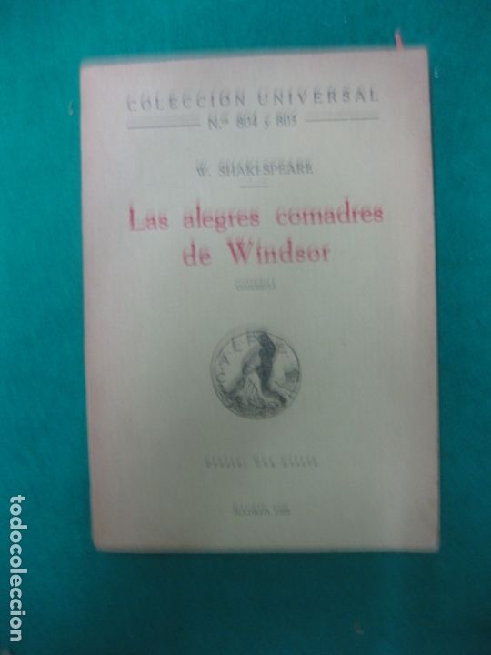 Libros antiguos: LAS ALEGRES COMADRES DE WINDSOR. WILLIAM SHAKESPEARE. - CALPE, 1923 - Foto 1
