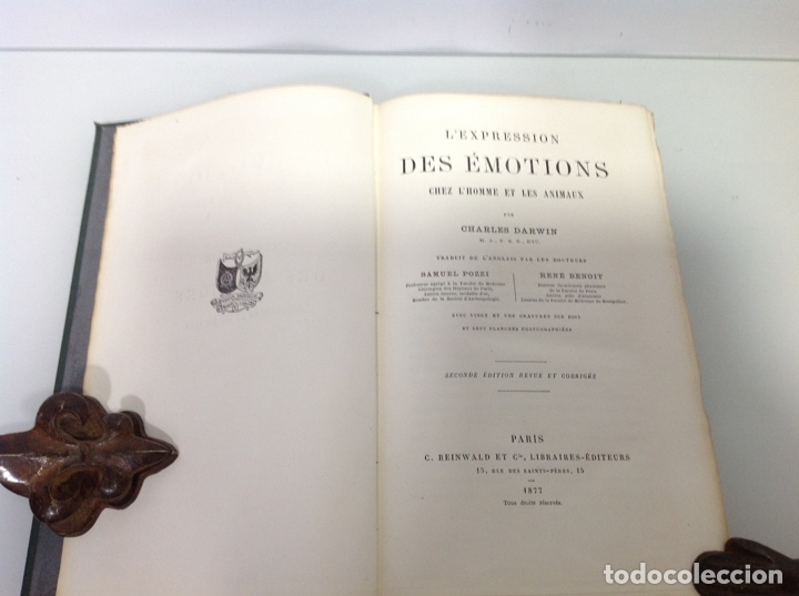 Libros antiguos: CHARLES DARWIN L&rsquo;EXPRESSION DES EMOTIONS 1877 - Foto 4