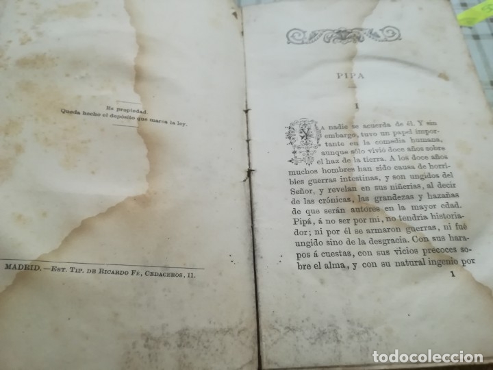 Libros antiguos: Pip&aacute; - Leopoldo Alas Clar&iacute;n - 1886 - Foto 12