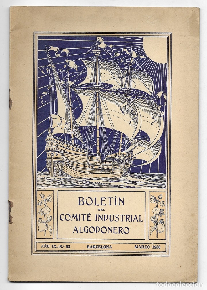 Libros antiguos: Bolet&iacute;n del Comit&eacute; Industrial Algodonero  1936 - Foto 1