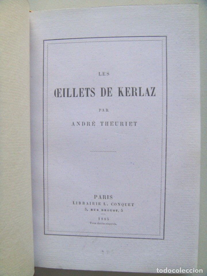 Libros antiguos: Andr&eacute; Theuriet: LES OEILLETS DE KERLAZ. - Foto 5
