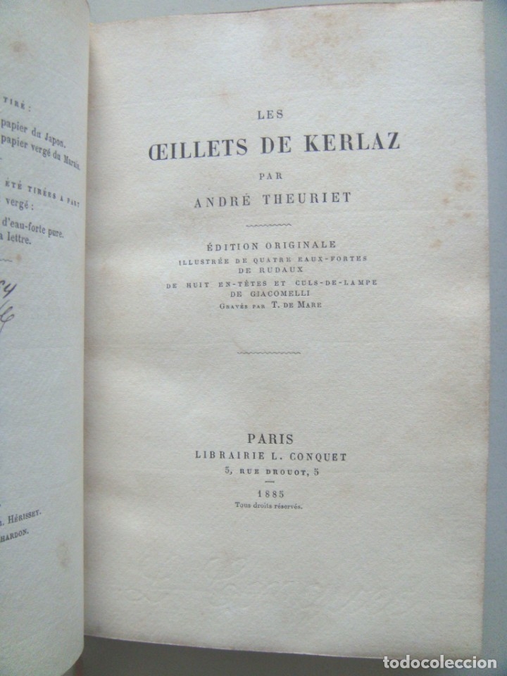 Libros antiguos: Andr&eacute; Theuriet: LES OEILLETS DE KERLAZ. - Foto 6