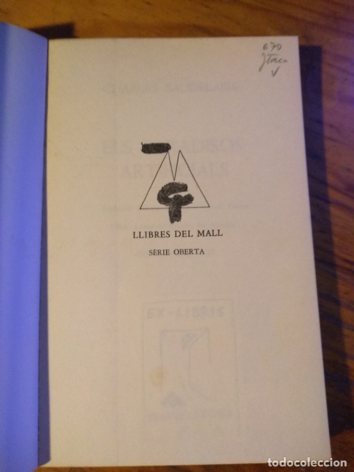 Libros antiguos: ELS PARADISOS ARTIFICIALS Charles Baudelaire - Foto 2