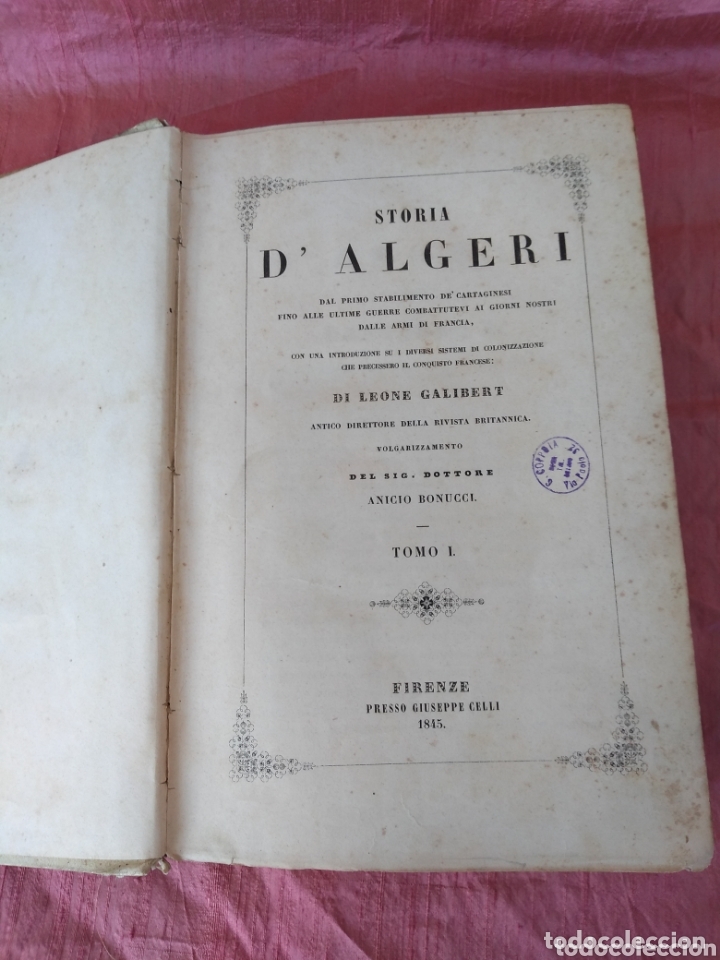 Libros antiguos: Storia Dalgeri .Antica e Moderna. - Foto 1