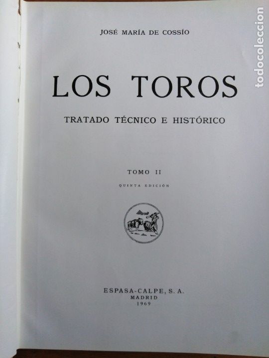Libros antiguos: Los Toros tratado t&eacute;cnico e hist&oacute;rico Cossio - Foto 4