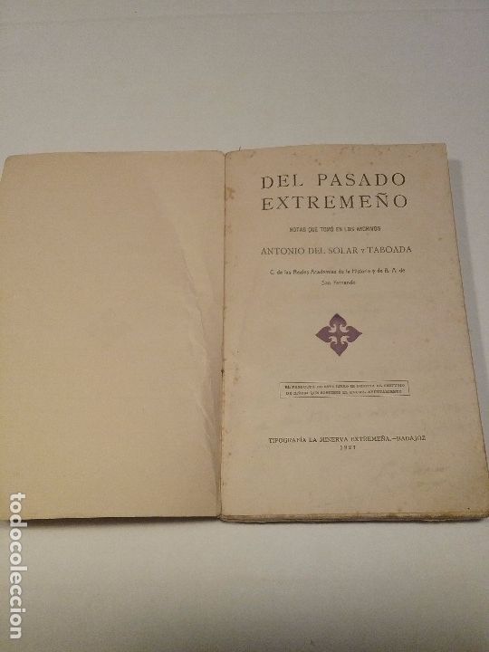 Libros antiguos: Del Pasado Extreme&ntilde;o - Foto 3