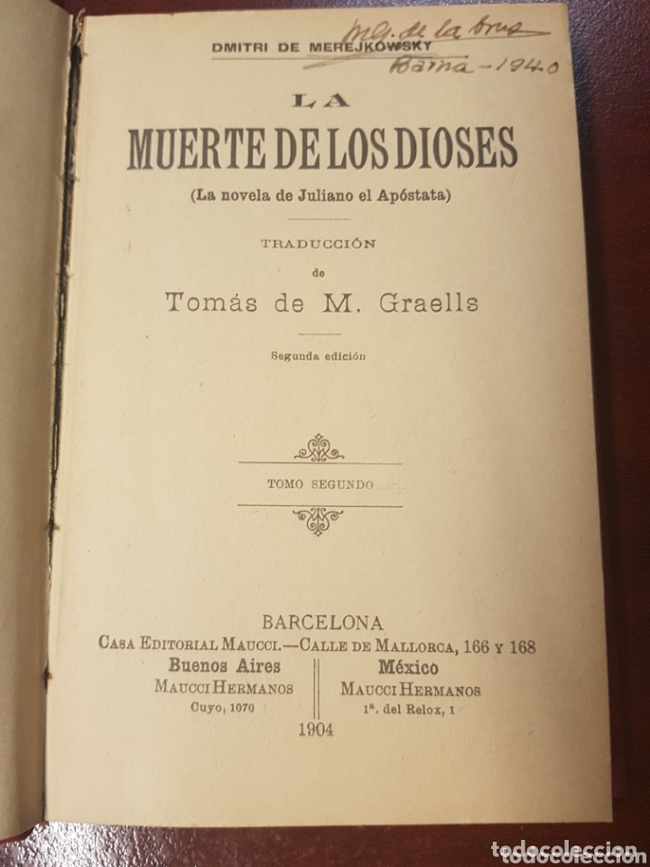 Libros antiguos: La muerte de los dioses - Dmitri Merejkowsky - 1904 - 2 tomos - Foto 4