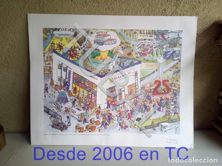 Libri antichi: TUBAL pilarin bay&eacute;s litograf&iacute;a 185/200 SICOSA VIC VICH FIRMADA Y NUMERADA A GRAFITO 50 CMS