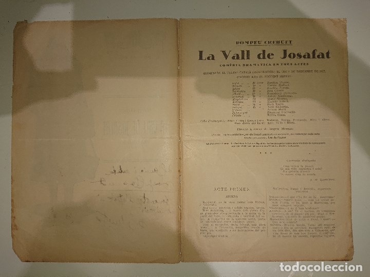 Libros antiguos: LA VALL DE JOSAFAT - COMEDIA DRAMATICA EN TRES ACTES 1927, LEER Descipcion - Foto 2