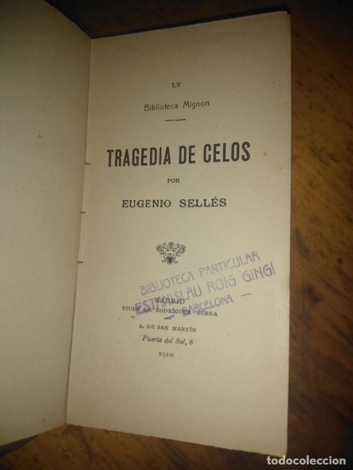 Libros antiguos: BIBLIOTECA MIGNON, TRAGEDIA DE CELOS, EUGENIO SELLES - Foto 3