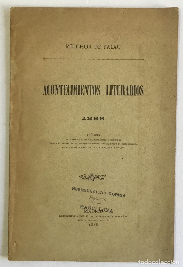 Libros antiguos: ACONTECIMIENTOS LITERARIOS. 1888. - Foto 1
