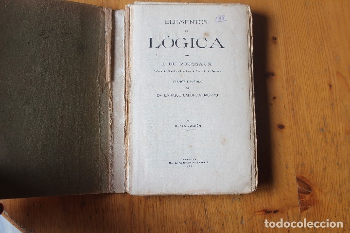 Libros antiguos: ELEMENTOS DE L&Oacute;GICA  ZARAGOZA 1923 USSAUXRO - Foto 2