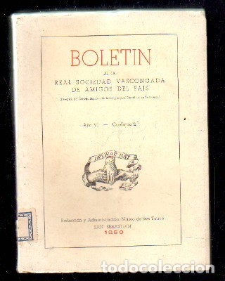 Livros antigos: BOLET&Iacute;N DE LA REAL SOCIEDAD VASCONGADA AMIGOS DEL PA&Iacute;S. A&Ntilde;O VI, CUADERNO 2. A-LPAVA-071