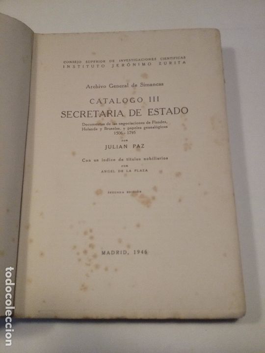Libros antiguos: Cat&aacute;logo III Secretaria de Estado - Foto 2