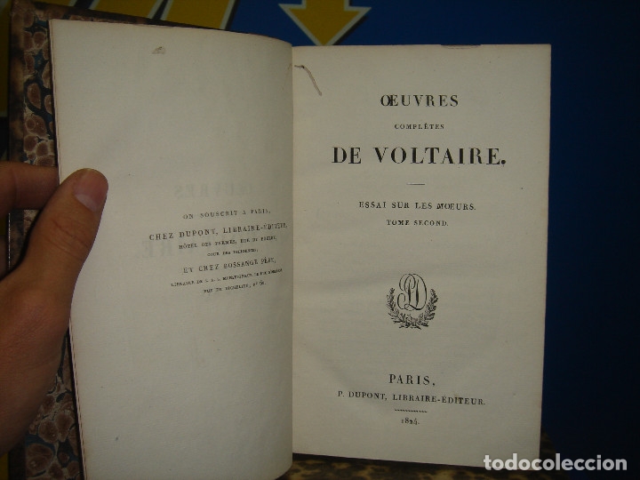 Libros antiguos: Cuatro tomos OEUVRES COMPLETES DE VOLTAIRE-1825-observa las ediciones - Foto 5