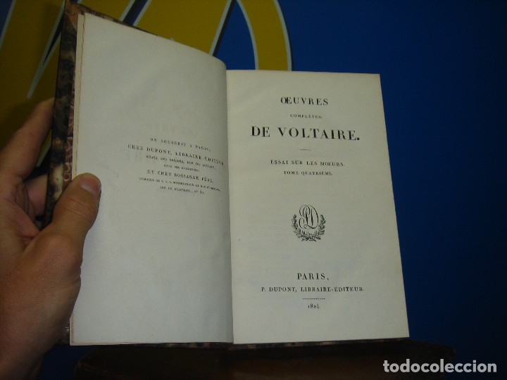 Libros antiguos: Cuatro tomos OEUVRES COMPLETES DE VOLTAIRE-1825-observa las ediciones - Foto 11