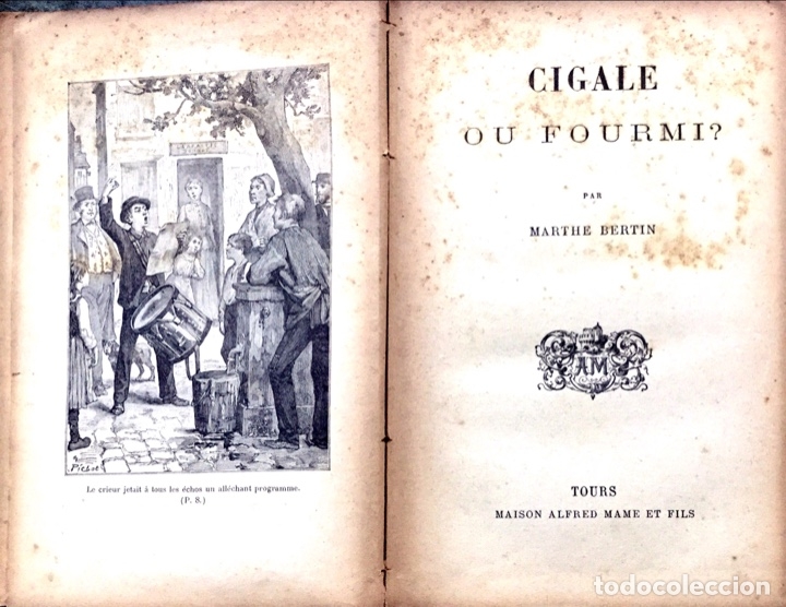 Libri antichi: CIGALE OU FORMI de MARTHE BERTIN. MUY ANTIGUO